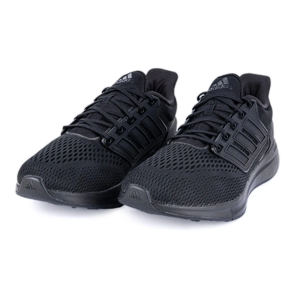 Adidas Eq21 Run Sport Shoes Knit Fabric Black Colour For Men