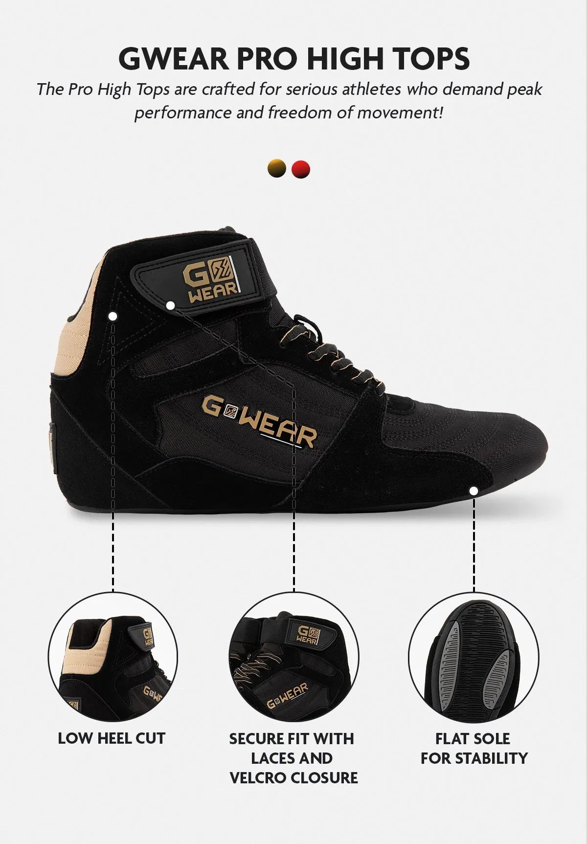Gwear Pro High Tops - Black/Gold
