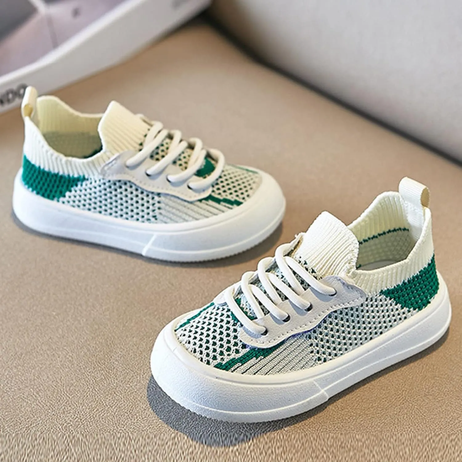 Little Boys Girls Lightweight Sports Shoes Mesh Breathable Soft Flat Bottom Casual Slip On Tennis Shoes for Kids