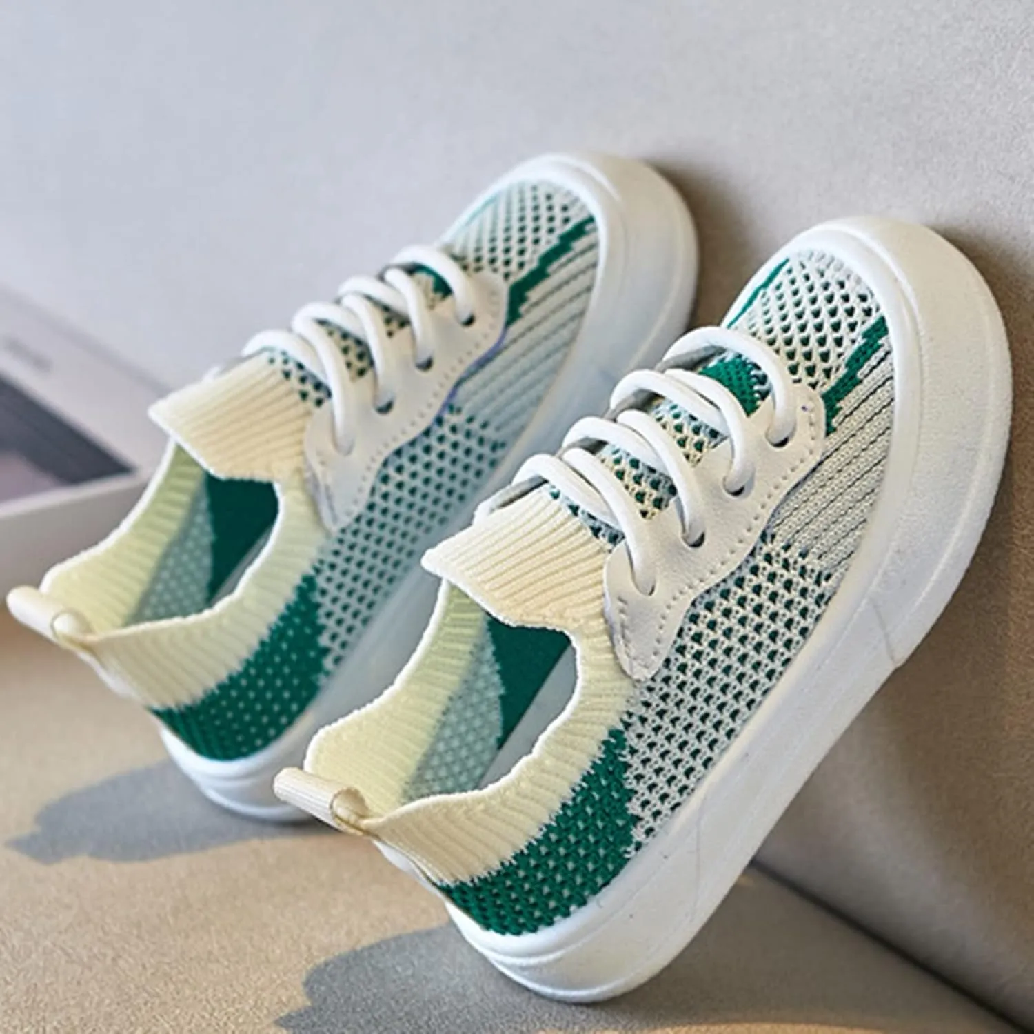 Little Boys Girls Lightweight Sports Shoes Mesh Breathable Soft Flat Bottom Casual Slip On Tennis Shoes for Kids