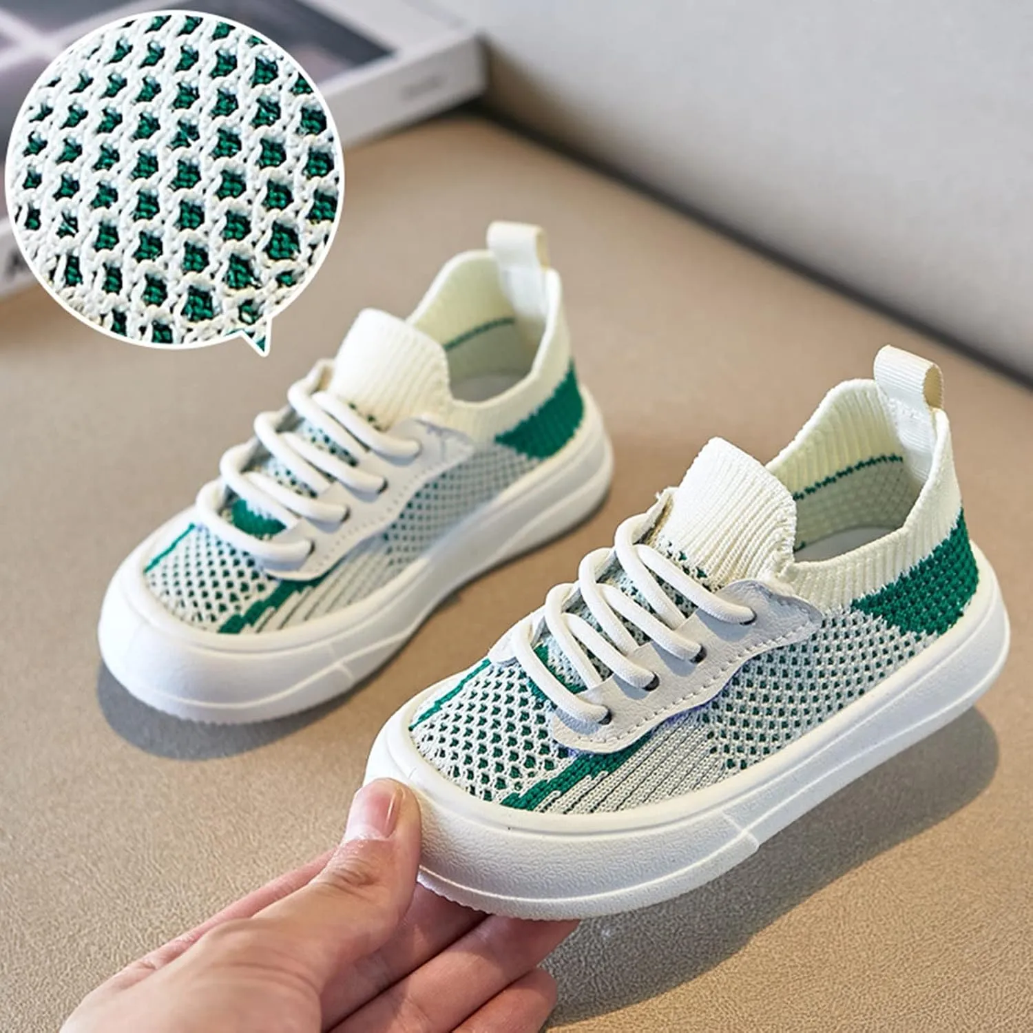 Little Boys Girls Lightweight Sports Shoes Mesh Breathable Soft Flat Bottom Casual Slip On Tennis Shoes for Kids