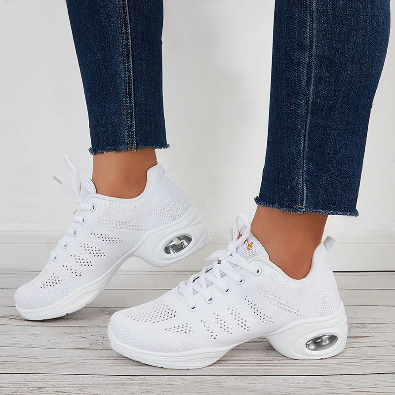 Sohiwoo  Women Breathable Cushion Sneakers Lace Up Orthopedic Athletic Shoes