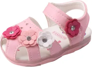 Toddler Shoes Baby Girl LED Light Up Sandals Infant Flowers Casual Shoes Luminous Sport Sandals Summer Sneakers